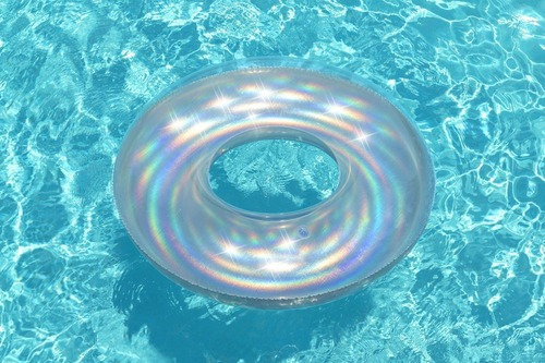 Salvavidas Inflable Juvenil En Forma De Dona Tornasol 107 Cm