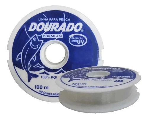 Linha De Pesca Dourado Premium Uv 0,40mm Mono Carretel 100m