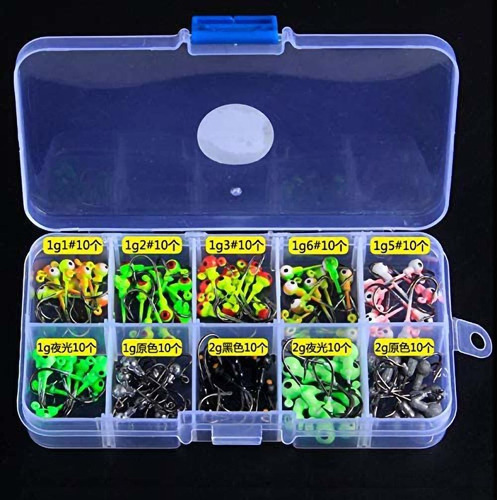 Fishcm 100pcs Box 50pcs Lead Head Jigs With Single Hook Sea