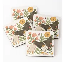 Comprar Set Posavasos Pollo Leyendo Un Libro Calidad Premium