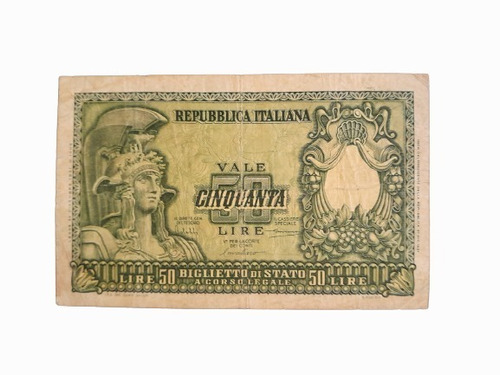 Billete Antiguo 50 Lire De 1951  Pick - 91a