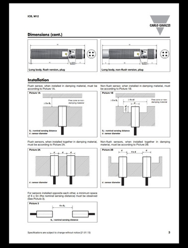 Inductive Proximity Sensor Icb12sf04po