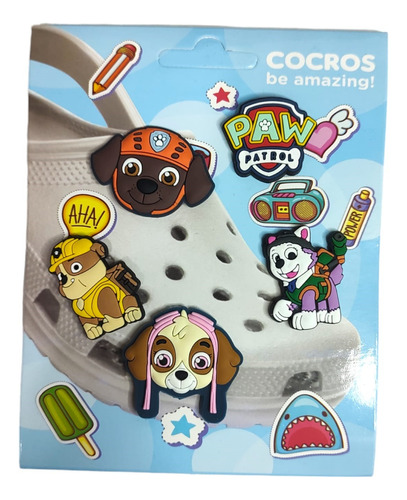 Pack X5 Pin Pines Paw Patrol Para Croc Gomones Premium