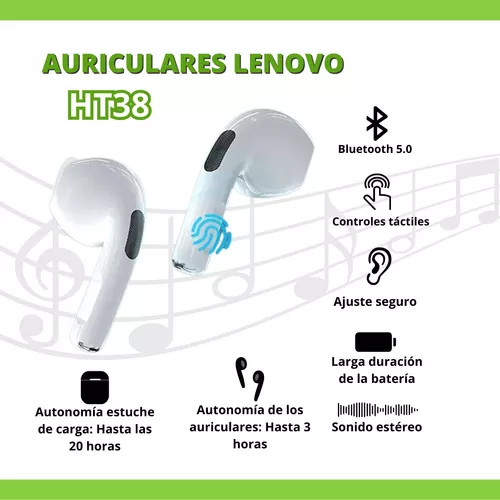 Audífonos Inalámbricos Lenovo Ht38 Earbuds