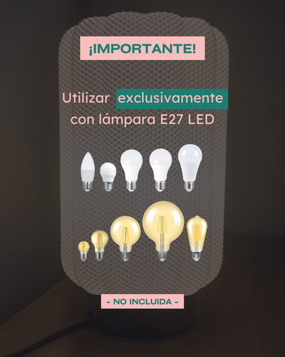 Velador Moderno Minimalista Led Lámpara 3d - Lisboa Caramelo Caramelo O Blanco