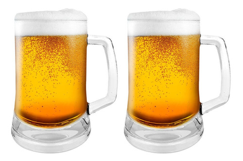 Set 2 Vasos Shoperos Cerveza Vidrio Wayu 500ml