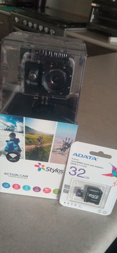 Stylos Action Cam + Memoria Micro Adata Sd 32gb