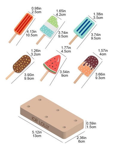 Juguete De Helado De Madera, Juguete De Simulación Con