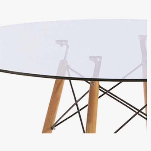 Imagen 2 de 6 de Mesa De Comedor Redonda Vidrio Nordica 110cm Eames Ct