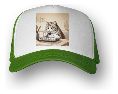 Gorra  Sushi Gato Gordito Comiendo Tierno Brown