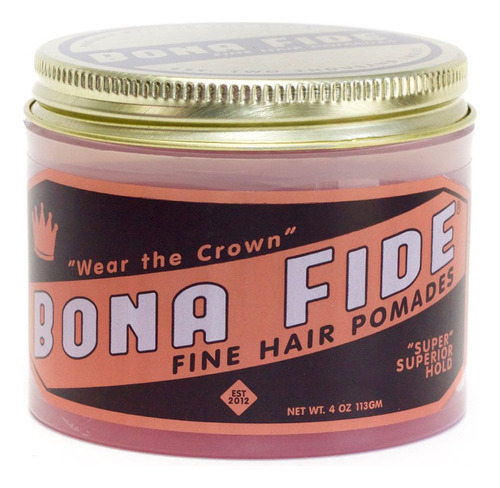 Bona Fide Pomada, Super Hold, 4 Oz.