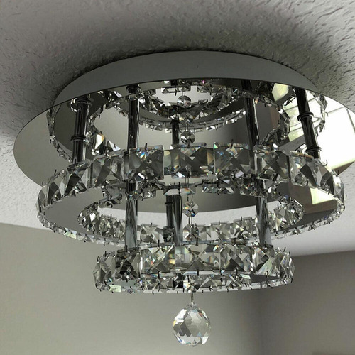Lámpara Redonda Cristal Led Para Montaje En Techo