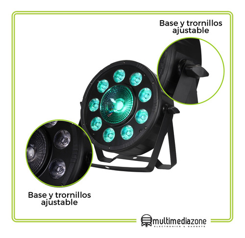 Par 64 1x30w + 9x9w = 130w Hyper Led Dmx Rgb Combo 12 Piezas
