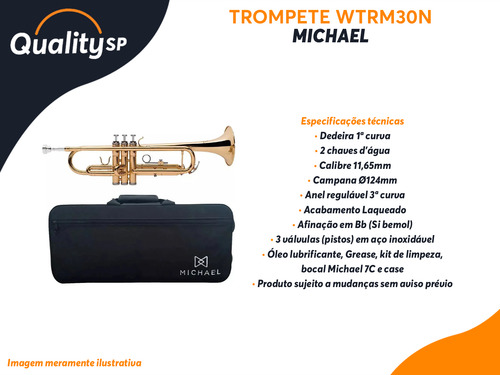 Trompete Michael Wtrm30 Laqueado Com Capa