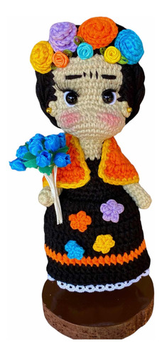 Muñeca Frida Kahlo Tejida A Crochet