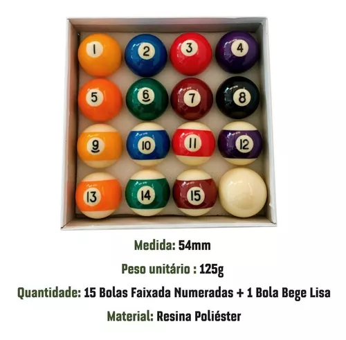 Jogo de Bolas Numeradas Importadas