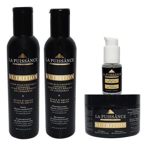 Kit La Puissance Argán Shampoo Acondicionador Máscara Serum