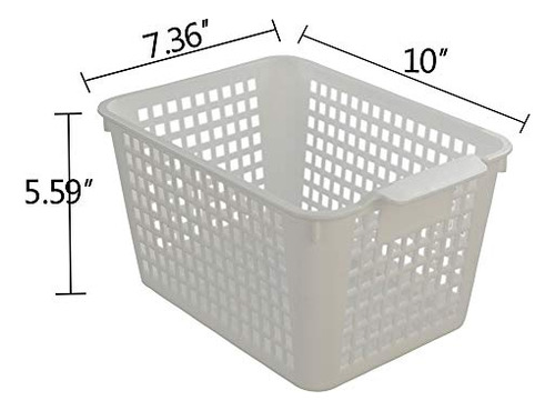 Canasta De Almacenamiento De Plástico Blanco De 6 Unidades,