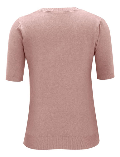Blusa Holgada Con Cuello Redondo Y Manga Corta Para Mujer I