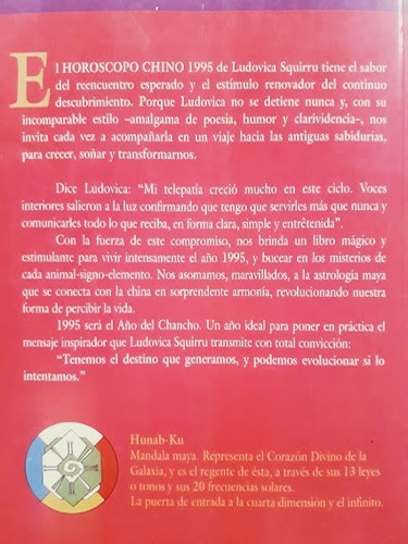 Horóscopo Chino 1995 Ludovica Squirru (Usado)