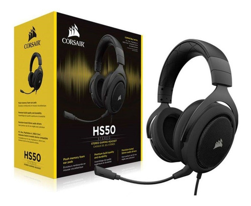 Headset Gamer Corsair Hs50 Carbono Original Ca-9011170-na