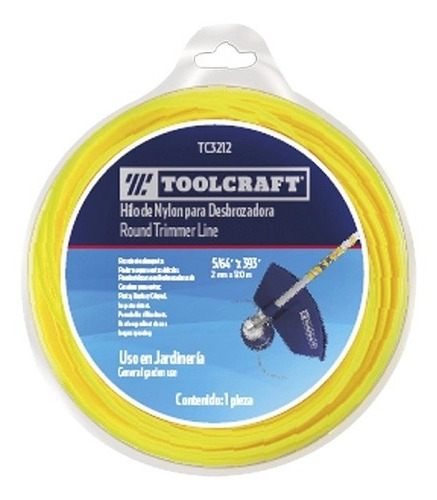 Nylon Para Guadañadora 2.7mm X 63m Toolcraft Tc3214