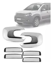 Comprar Juego Cachas Cromadas Espejos Y Manijas Fiat Uno Attractive