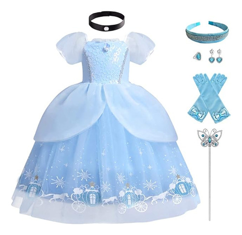 Ropa Princesa Para Niñas Pequeñas Vestido Largo Tul Accesori
