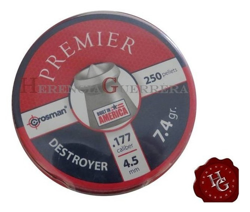 Imagen 4 de 7 de Balines Crosman Premier Destroyer 4.5mm 250 Tiro Caza Plagas
