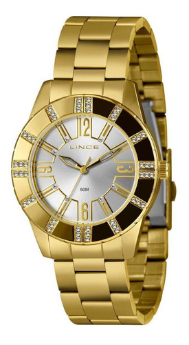 Relógio Lince Feminino Dourado Analógico Original Lrg4732l40 Cor do fundo Branco