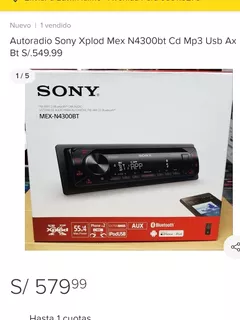 Autoradio Sony Xplod Mex N4300bt Cd Mp3 Usb Ax Bt