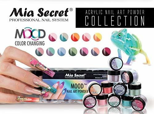 Colección Mood 12pc De Polvo Acrílico Para Uñas Mia Secret