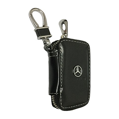 New Car Key Wallet Zipper Case Black Leather Car House ...