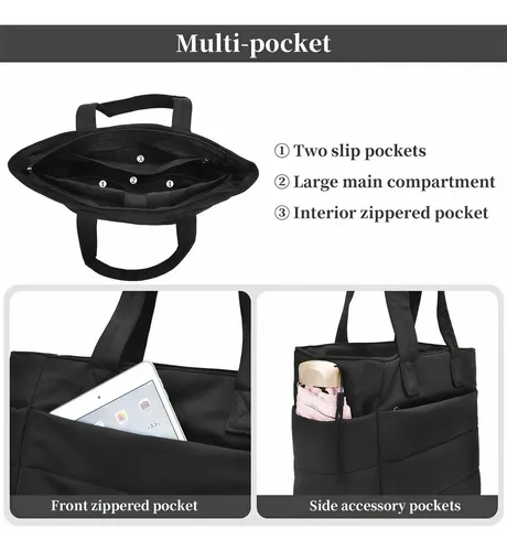Bolso Tote Gran Capacidad Versátil Para Trabajo Y Viaje