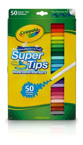 Crayola Marcadores Lavables Super Tips 50 Unidade Originales