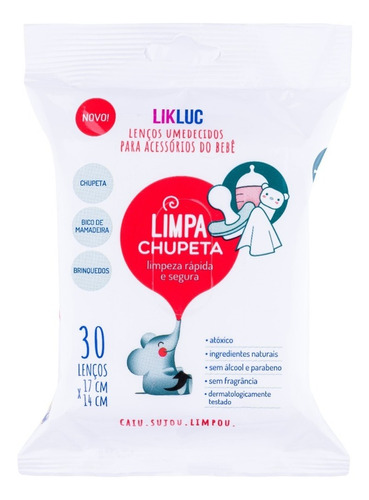 Limpa Chupeta ® Likluc Lenços Umedecidos Limpeza Acessórios