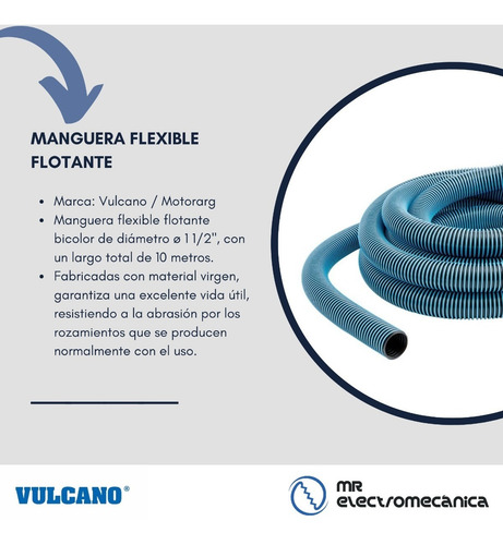 Imagen 5 de 10 de Kit Limpieza Vulcano Pileta: Manguera X 10 Mt + Accesorios