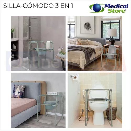 Silla Comodo 3 En 1 | Silla Para Baño Con Inodoro Plegable