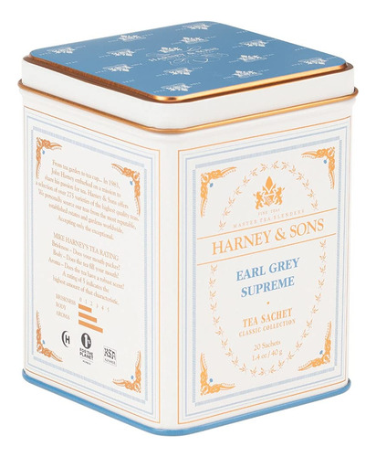 Harney & Sons Earl Grey Supreme, Te Negro, 20 Sobres