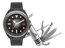 Comprar Relógio Masculino Preto Orient Data Prova D'água Com Brinde Cor Do Bisel Grafite Cor Do Fundo Pretou002Fgrafite