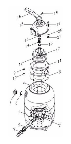 Peças Filtro Piscina Pentair ( Mark) - Distribuidor Válvula
