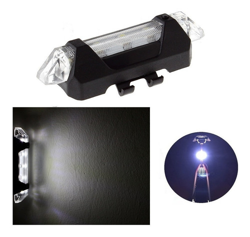 Luces Led Recargables Para Bicicleta Color Blanco