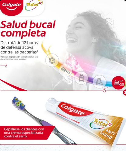 Pasta Dental Colgate Total 12 Anti-sarro 196 Grs Poder Zing