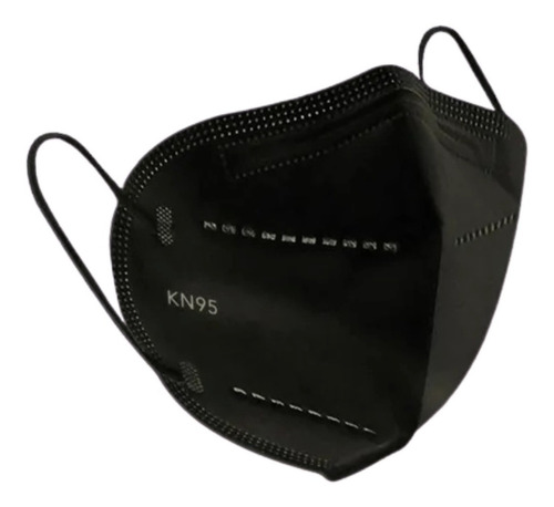 Imagen 3 de 6 de Cubrebocas Kn95 Tapabocas Mascarilla Negro 10 Piezas