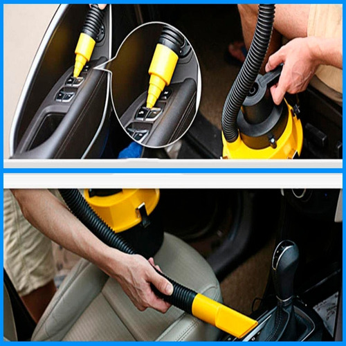 Imagen 10 de 12 de Aspiradora Para Auto Inflador Tambor 12v 90w 2 En 1 Potente Color Amarillo