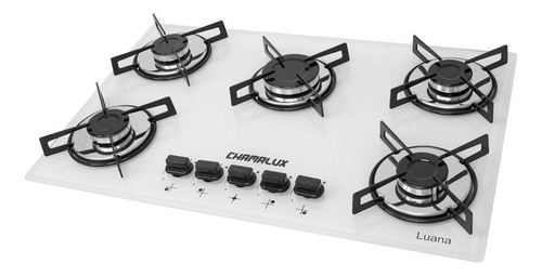 Fogão Cooktop 5 Bocas Tripla Chama Bivolt Chamalux - Branco