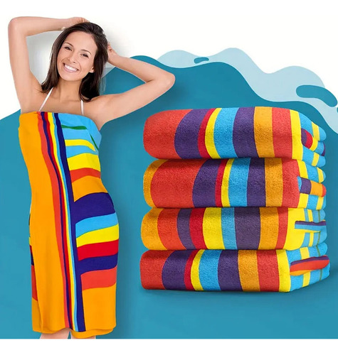 Una Toalla De Playa De Estilo Arco Iris