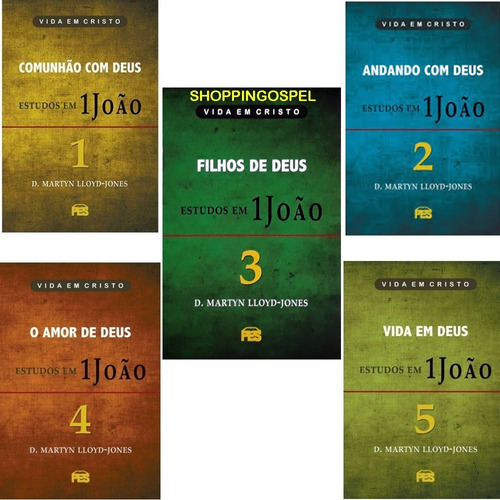 COLEÇÃO ESTUDOS EM 1JOÃO 5 VOLUMES DR. MARTYN LLOYD JONES, de Martyn LLoyd. Editora PES em português