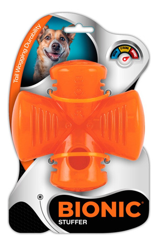 Juguete Rellenable Bionic Stuffer Super Resistente Perros Color Naranja