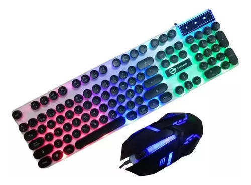 Combo Teclado Y Mouse Retroiluminado Alámbrico Gamer Rgb